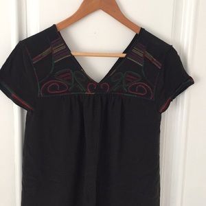 Madewell black silk mini maxi